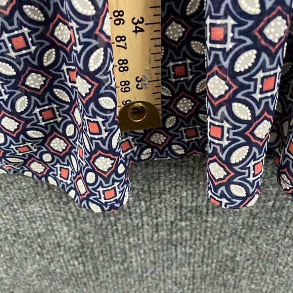 Chetta B Dress Womens 12 Blue Geometric Shift Halter Ruffle Ladies Boho Feminine - Picture 11 of 11